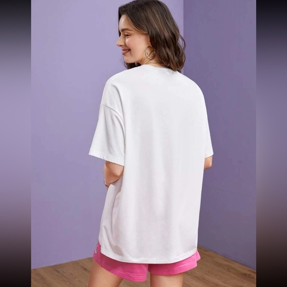 FRIENDS Slogan & Figure Graphic Drop Shoulder Tee - Picture 4 of 4